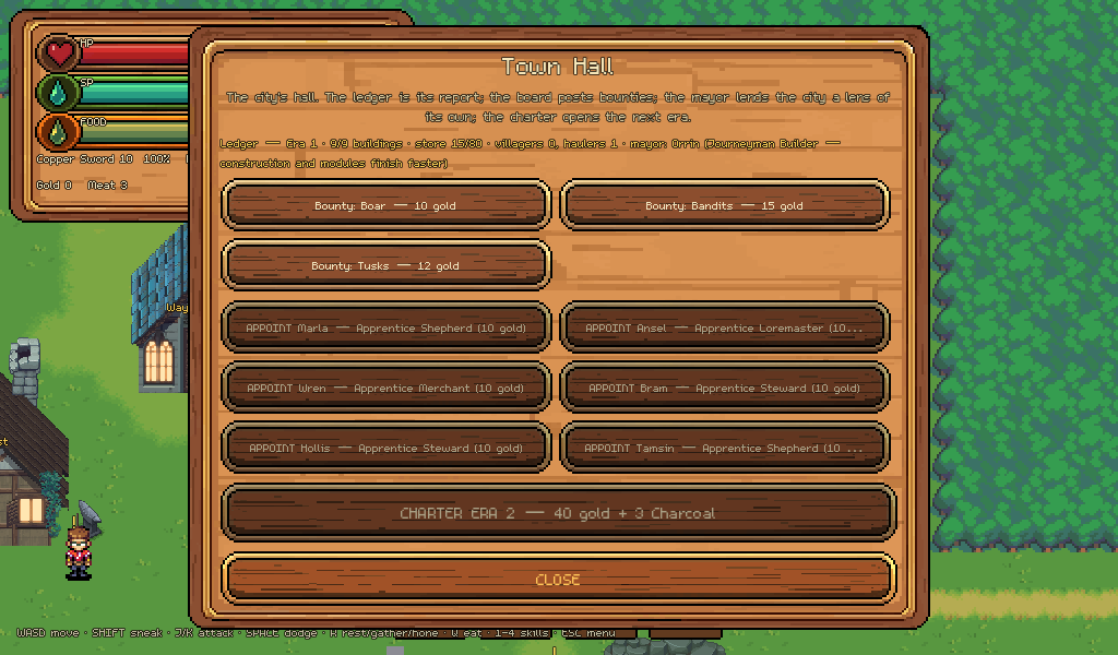 The Town Hall's ledger, bounties, appointments, and charter